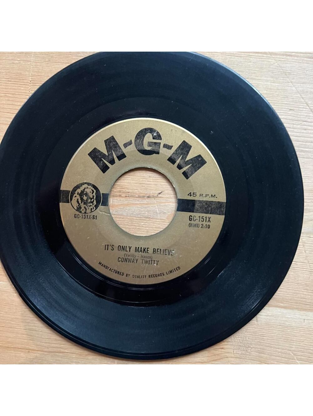 Conway Twitty - It's only make Believe/Lonely Blue Boy 45rpm VG+ R13